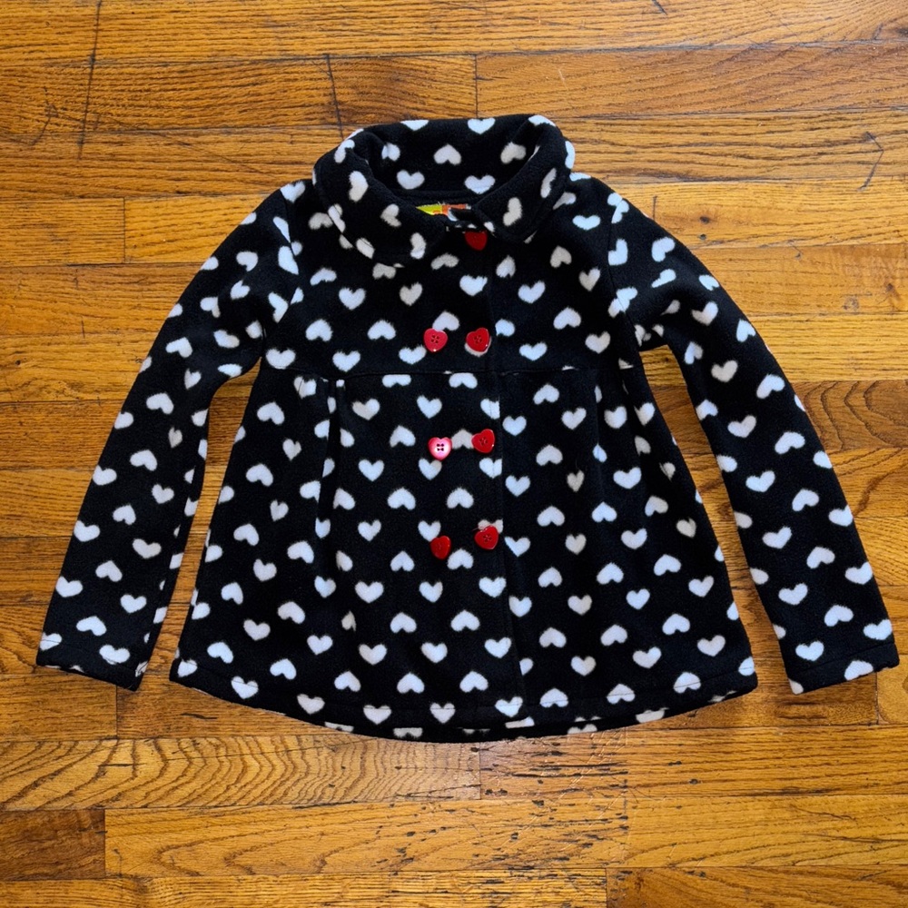 Penelope Mack Black and White Heart Pea Coat